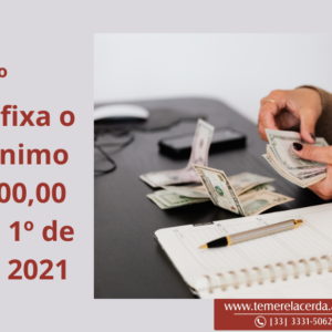Medida Provisória Nº 1021/2020 fixou o Salário Mínimo em R$ 1.100,00 a partir de 1º de janeiro de 2021